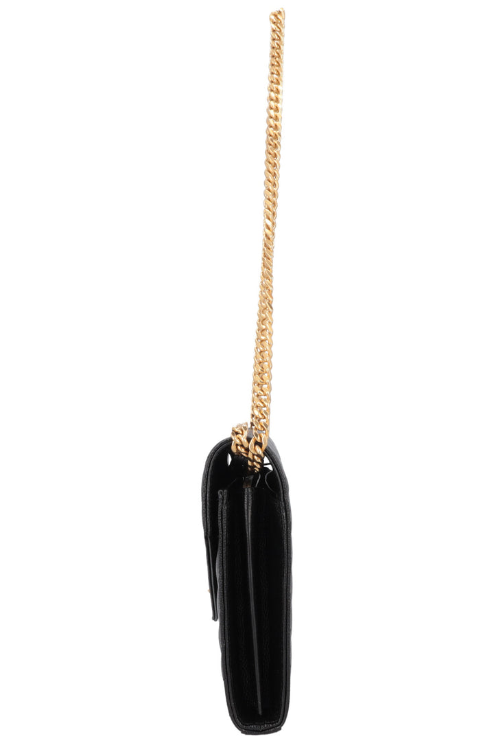 SAINT LAURENT Portefeuille Classique Cassandre Chaîne Cuir Noir