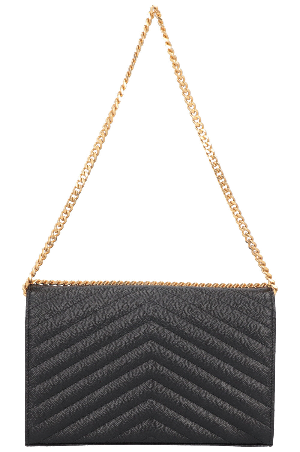 SAINT LAURENT Portefeuille Classique Cassandre Chaîne Cuir Noir