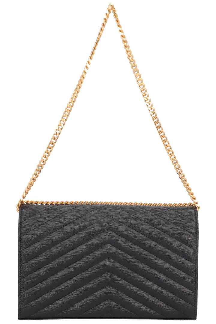 SAINT LAURENT Portefeuille Classique Cassandre Chaîne Cuir Noir