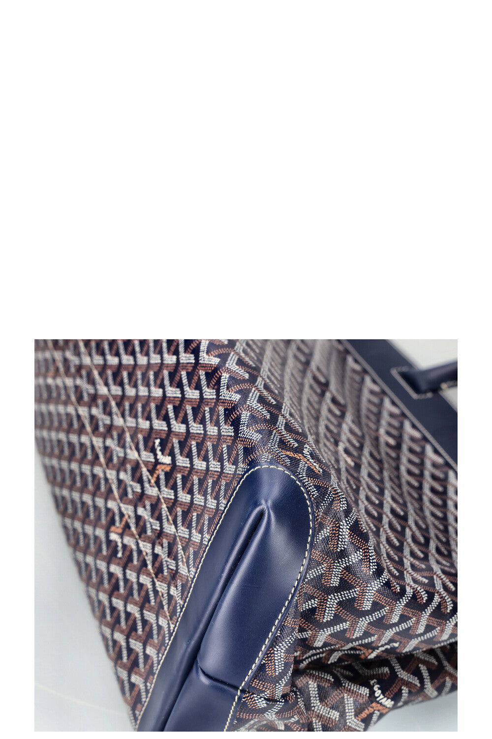 GOYARD Bellechasse MM Tote Bag Blue Canvas