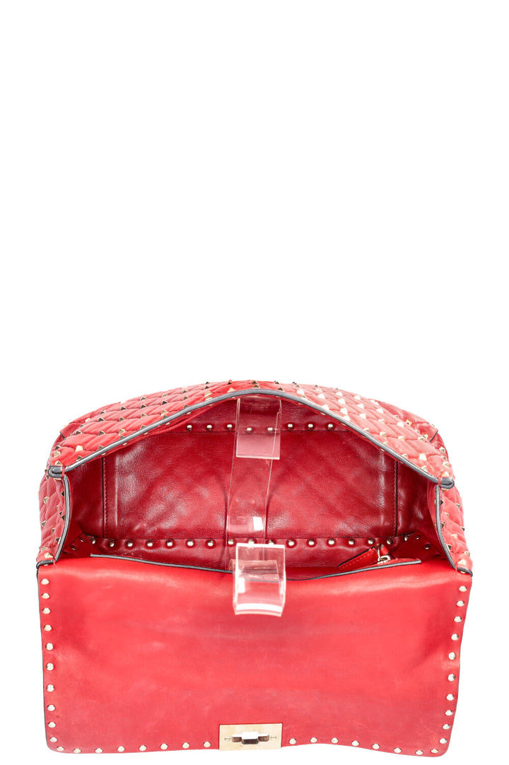 VALENTINO Rockstud Spike Sac Grand Rouge