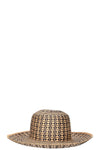 SAINT LAURENT Maui Hat Straw Beige Black