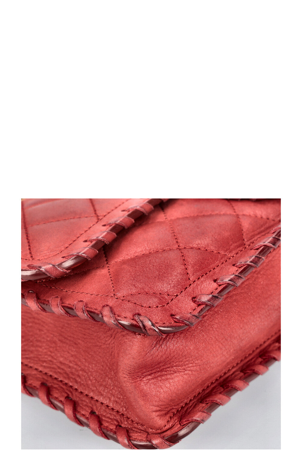 CHANEL Happy Stitch Single Flap Red