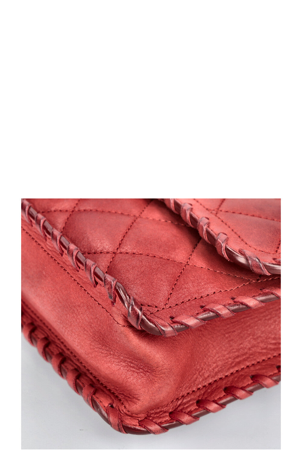 CHANEL Happy Stitch Single Flap Red