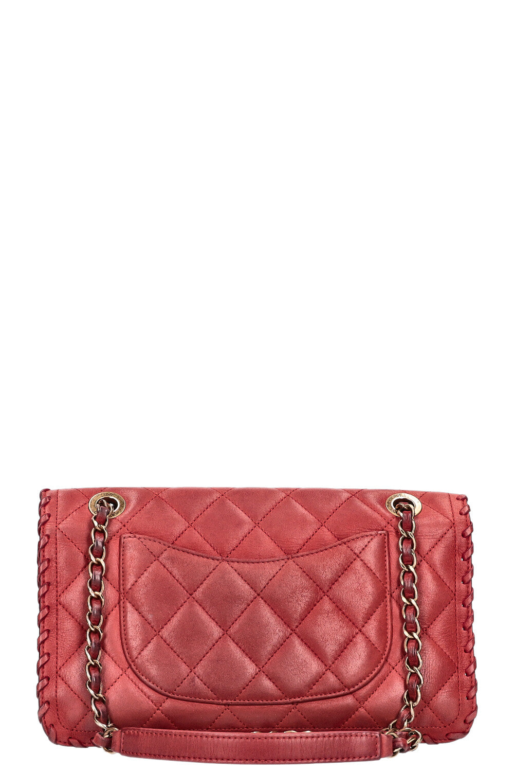 CHANEL Happy Stitch Single Flap Red