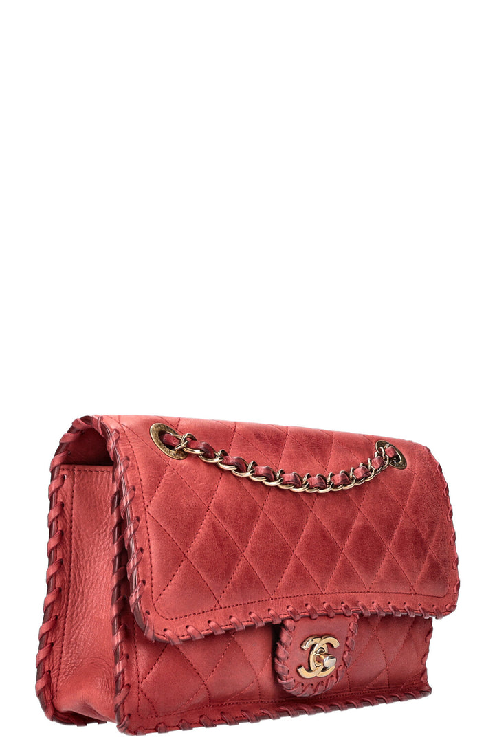 CHANEL Happy Stitch Single Flap Red