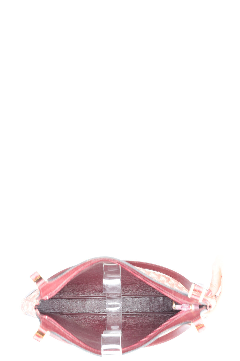 CHRISTIAN DIOR Vintage Oblique Shoulder Bag Red