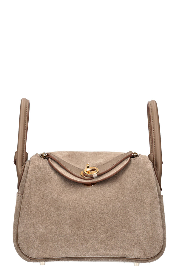 HERMÈS Mini Lindy Mini Grizzly Swift Gris Caillou Étoupe