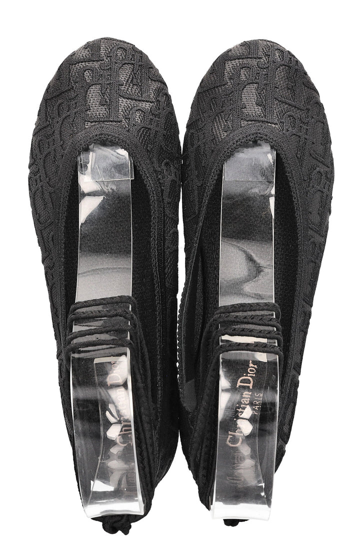 CHRISTIAN DIOR Poeme Oblique Jacquard Flats Black