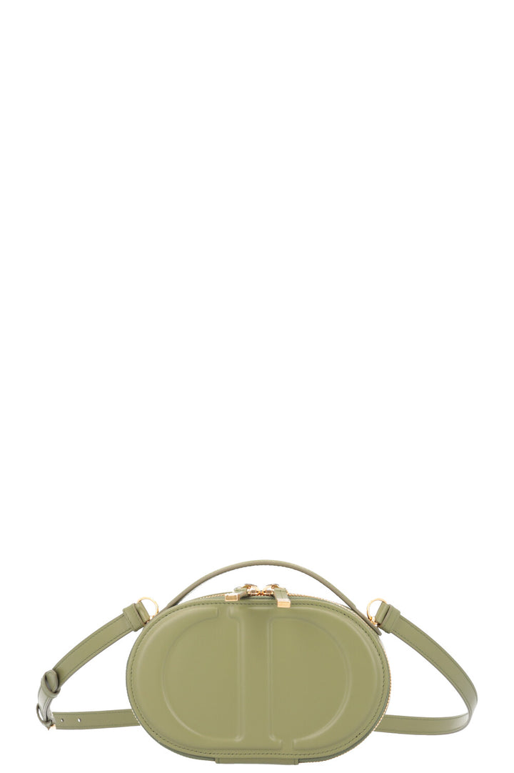 CHRISTIAN DIOR CD Signature Sac Appareil Photo Ovale Cuir Olive