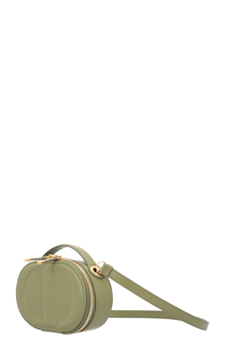 CHRISTIAN DIOR CD Signature Sac Appareil Photo Ovale Cuir Olive