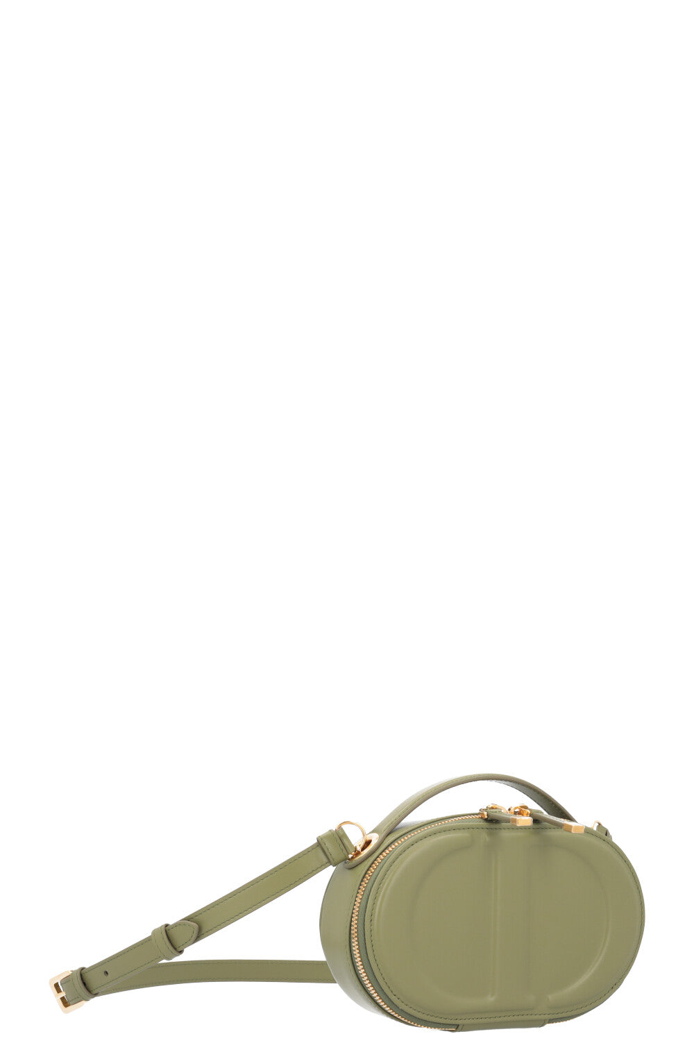 CHRISTIAN DIOR CD Signature Sac Appareil Photo Ovale Cuir Olive