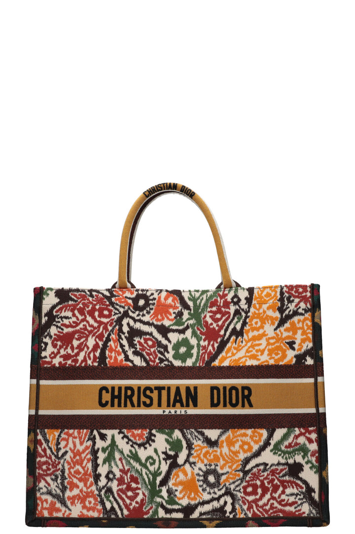 CHRISTIAN DIOR Paisley Book Tote Large Brown Orange