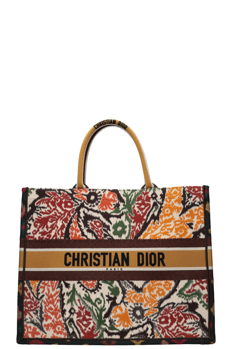 CHRISTIAN DIOR Paisley Book Tote Large Brown Orange