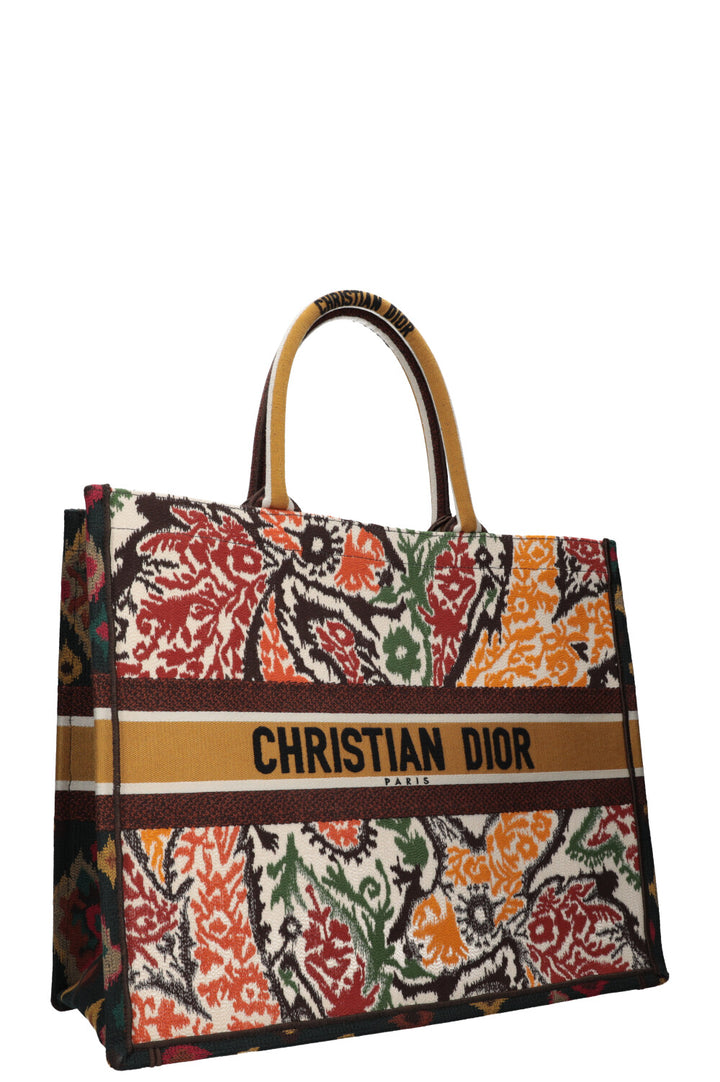 CHRISTIAN DIOR Paisley Book Tote Large Brown Orange