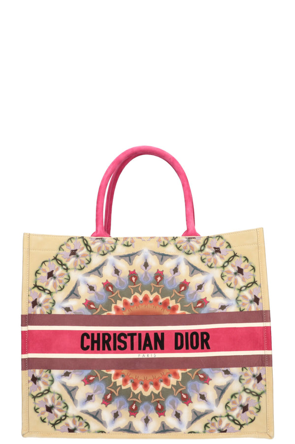 CHRISTIAN DIOR KaleiDiorscopique Book Tote Large Daim Beige