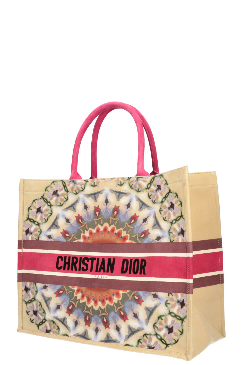 CHRISTIAN DIOR KaleiDiorscopic Book Tote Large Suede Beige