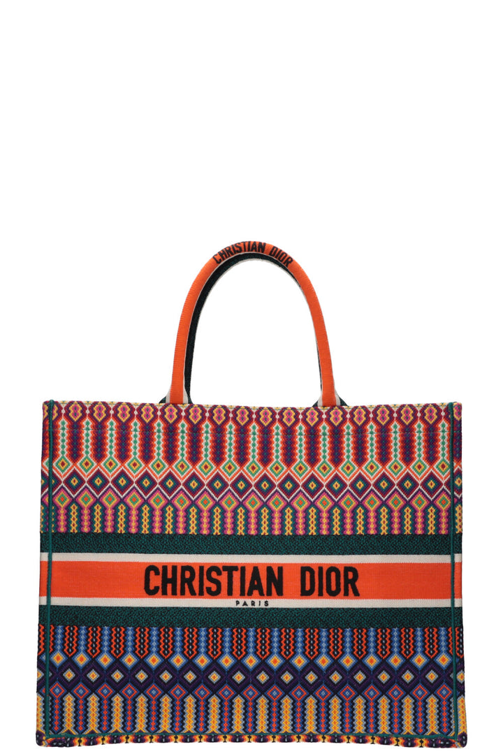 CHRISTIAN DIOR Neon Book Tote Large Orange