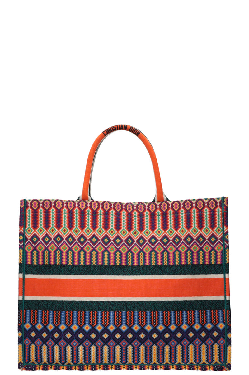 CHRISTIAN DIOR Neon Book Tote Large Orange