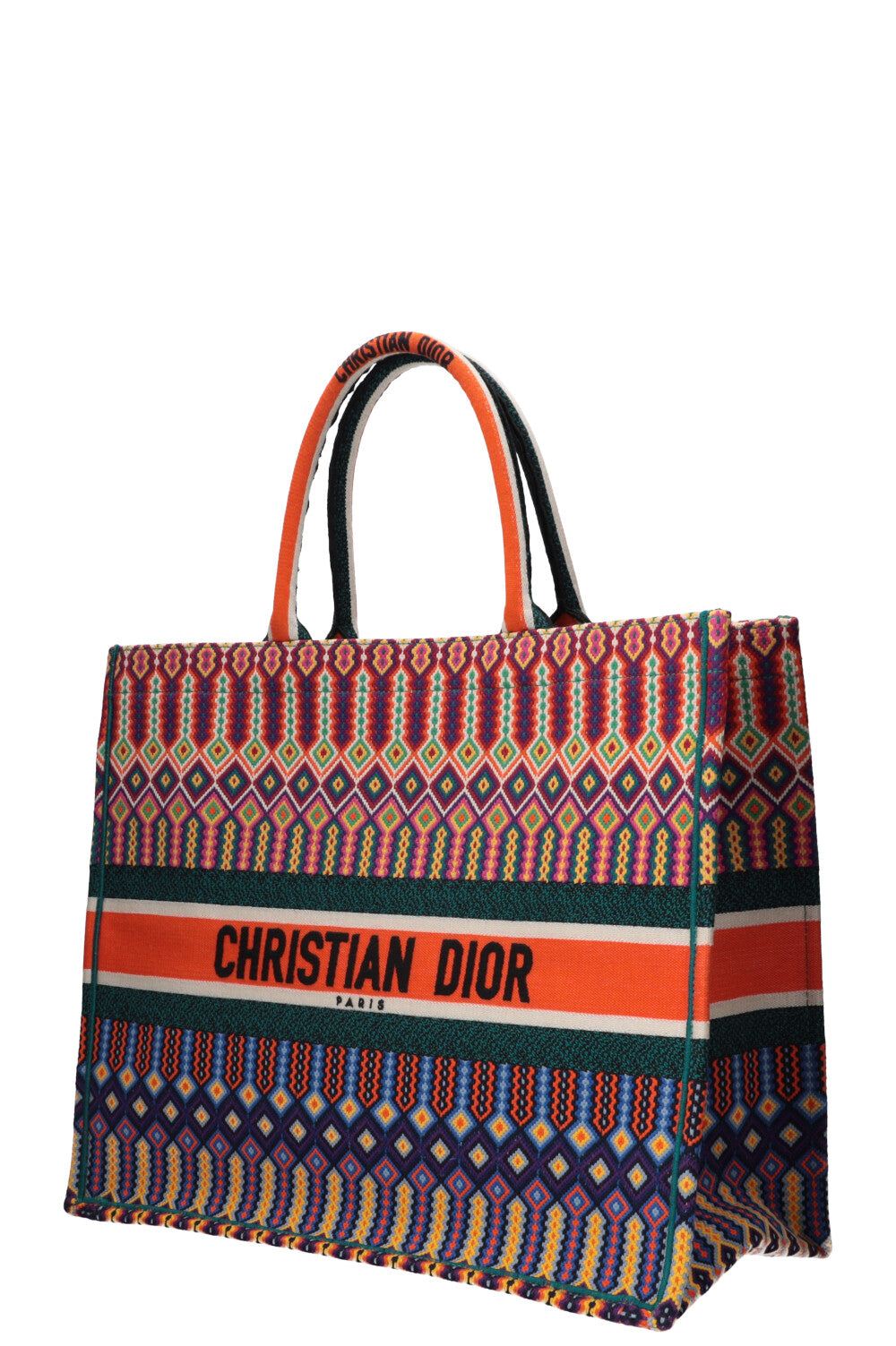 CHRISTIAN DIOR Neon Book Tote Large Orange