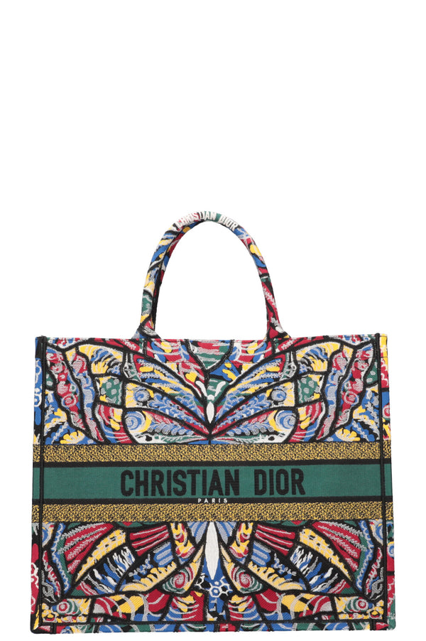 CHRISTIAN DIOR Butterfly Book Tote Grand Vert Bleu