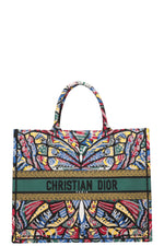 CHRISTIAN DIOR Butterfly Book Tote Large Green Blue