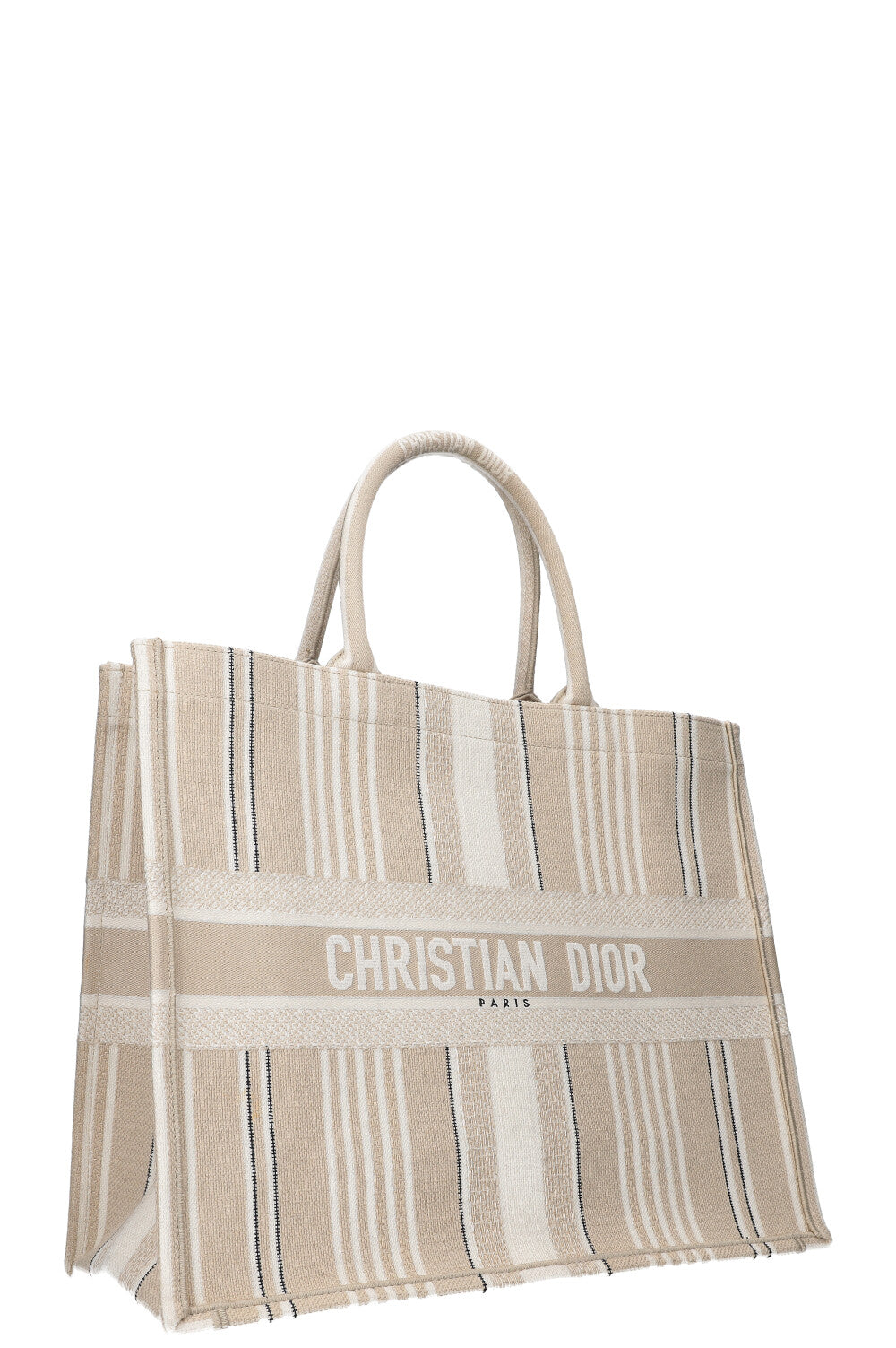 CHRISTIAN DIOR Book Tote Striped Ivory
