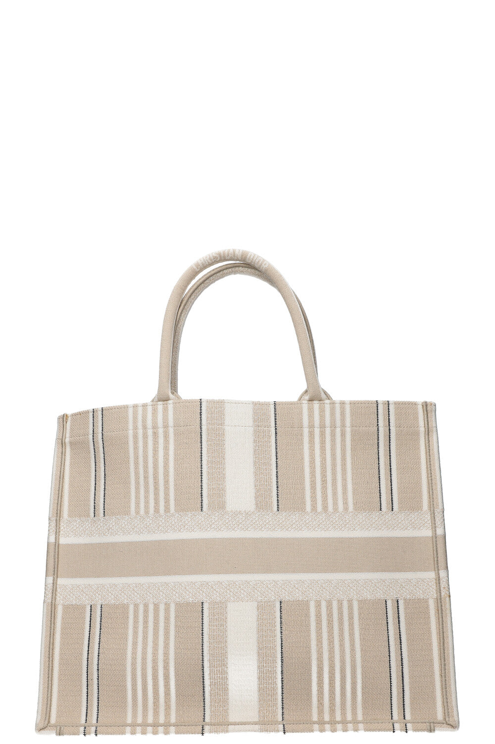 CHRISTIAN DIOR Book Tote Rayé Ivoire