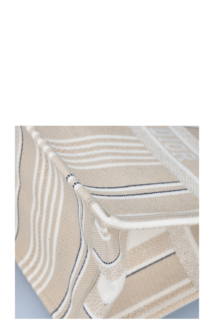 CHRISTIAN DIOR Book Tote Rayé Ivoire