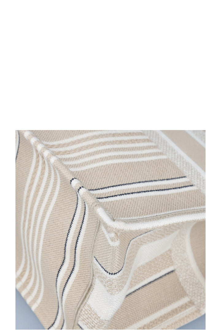 CHRISTIAN DIOR Book Tote Rayé Ivoire
