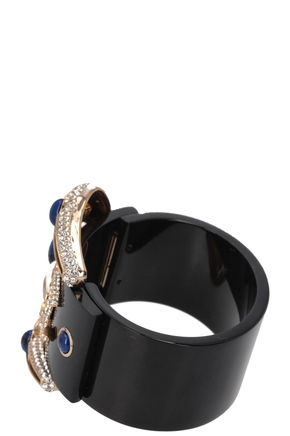 CHANEL CC Buckle Bracelet Crystal Black