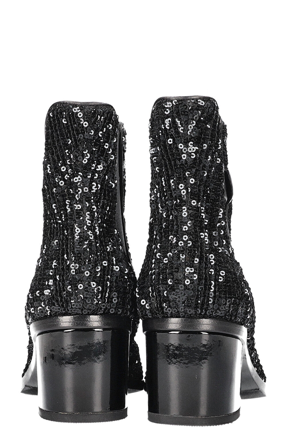 CHANEL 2019 CC Sequin Chelsea Boots Black – REAWAKE