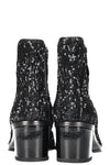 CHANEL 2019 CC Sequin Chelsea Boots Black