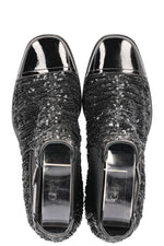 CHANEL 2019 CC Sequin Chelsea Boots Black