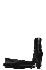 CHANEL Velvet Coin Ankle Boots Black