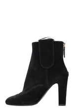 CHANEL Velvet Coin Ankle Boots Black