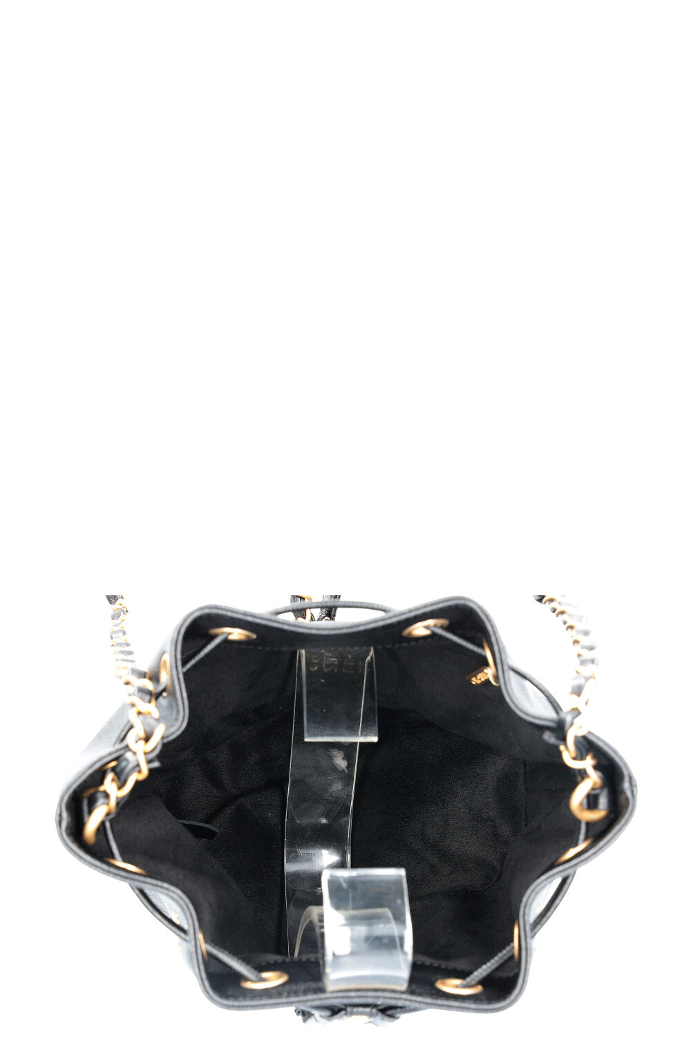 CHANEL Deauville Drawstring Bucket Bag Black