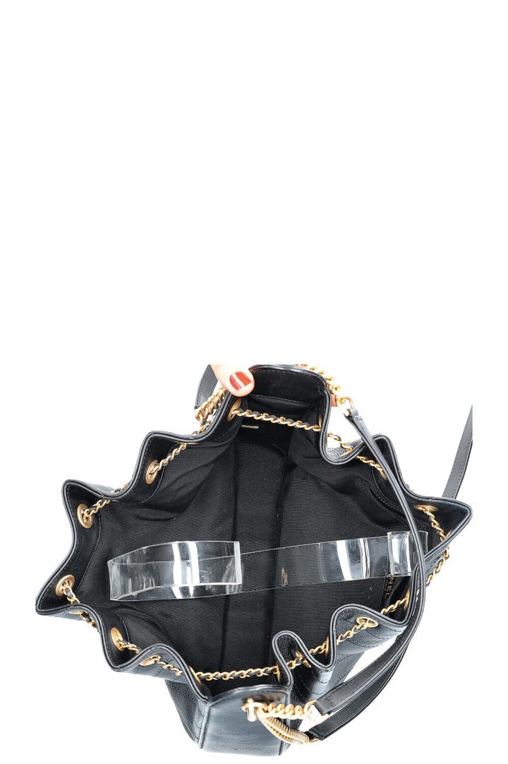 CHANEL Paris Rome Sac à chaîne Chevron Noir