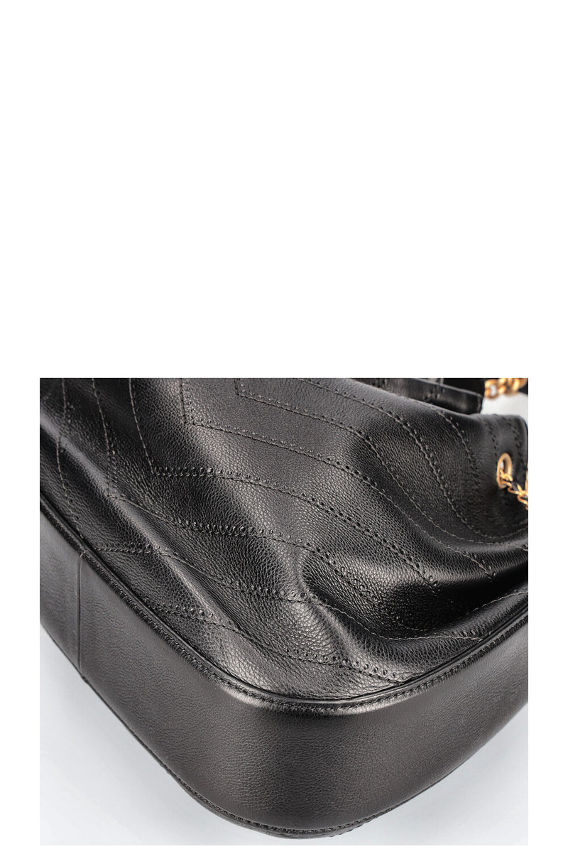 CHANEL Paris Rome Chevron Chain Bag Black