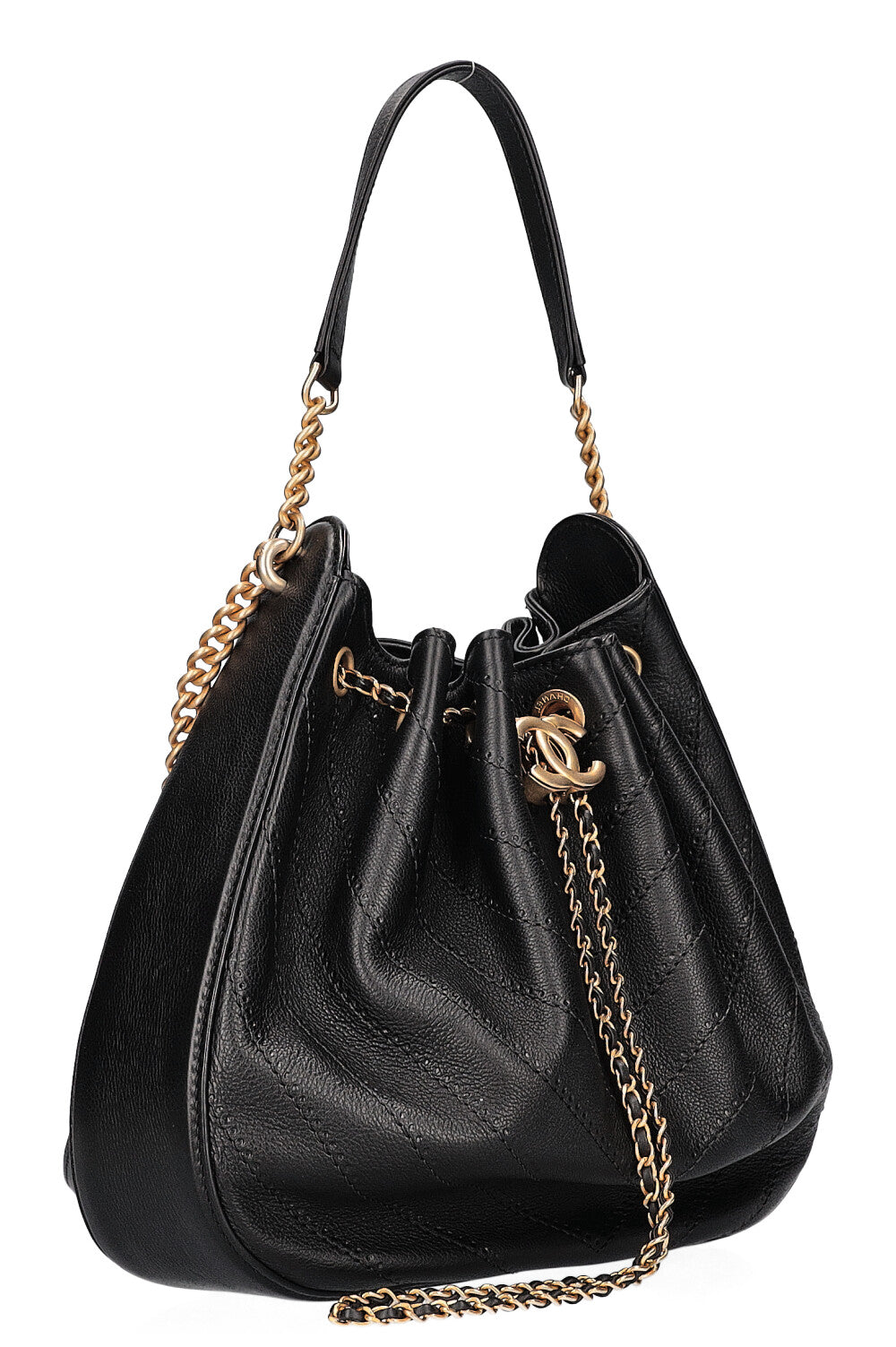 CHANEL Paris Rome Chevron Chain Bag Black