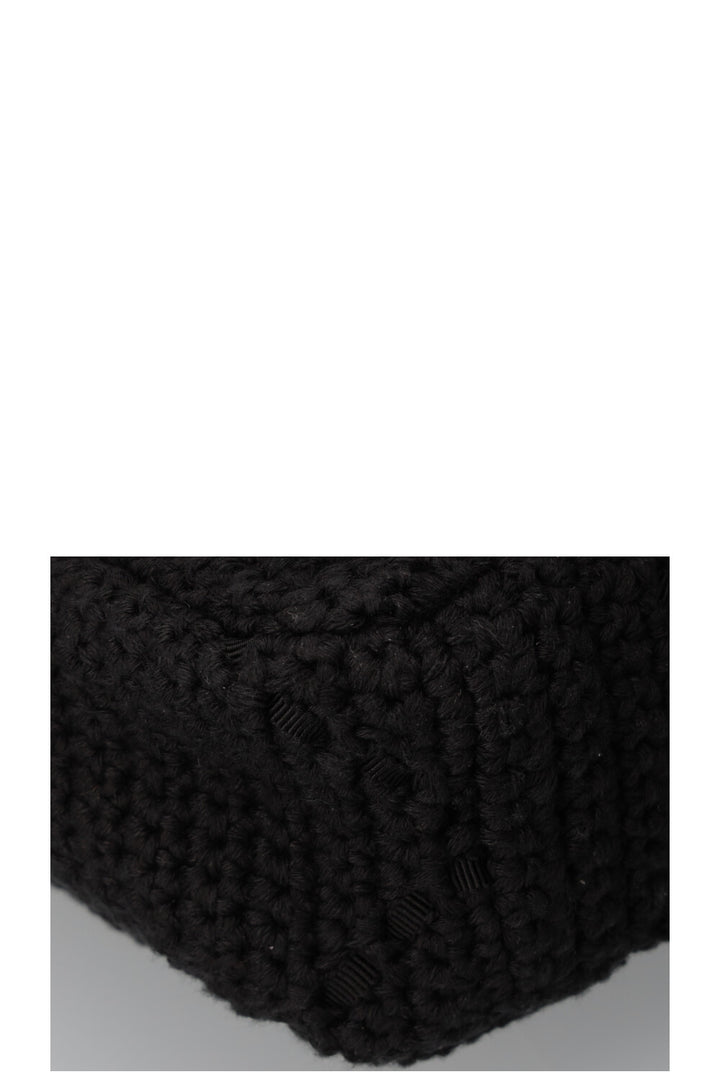 CHANEL Medium 19 Cotton Crochet Bag Black