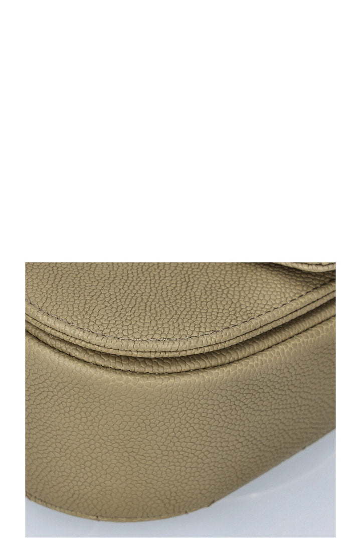 CHANEL Thread Around Flap Bag Quilted Caviar Olive