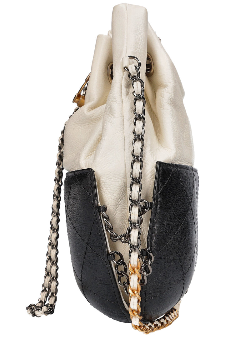 CHANEL Small Gabrielle Bucket Bag Black White