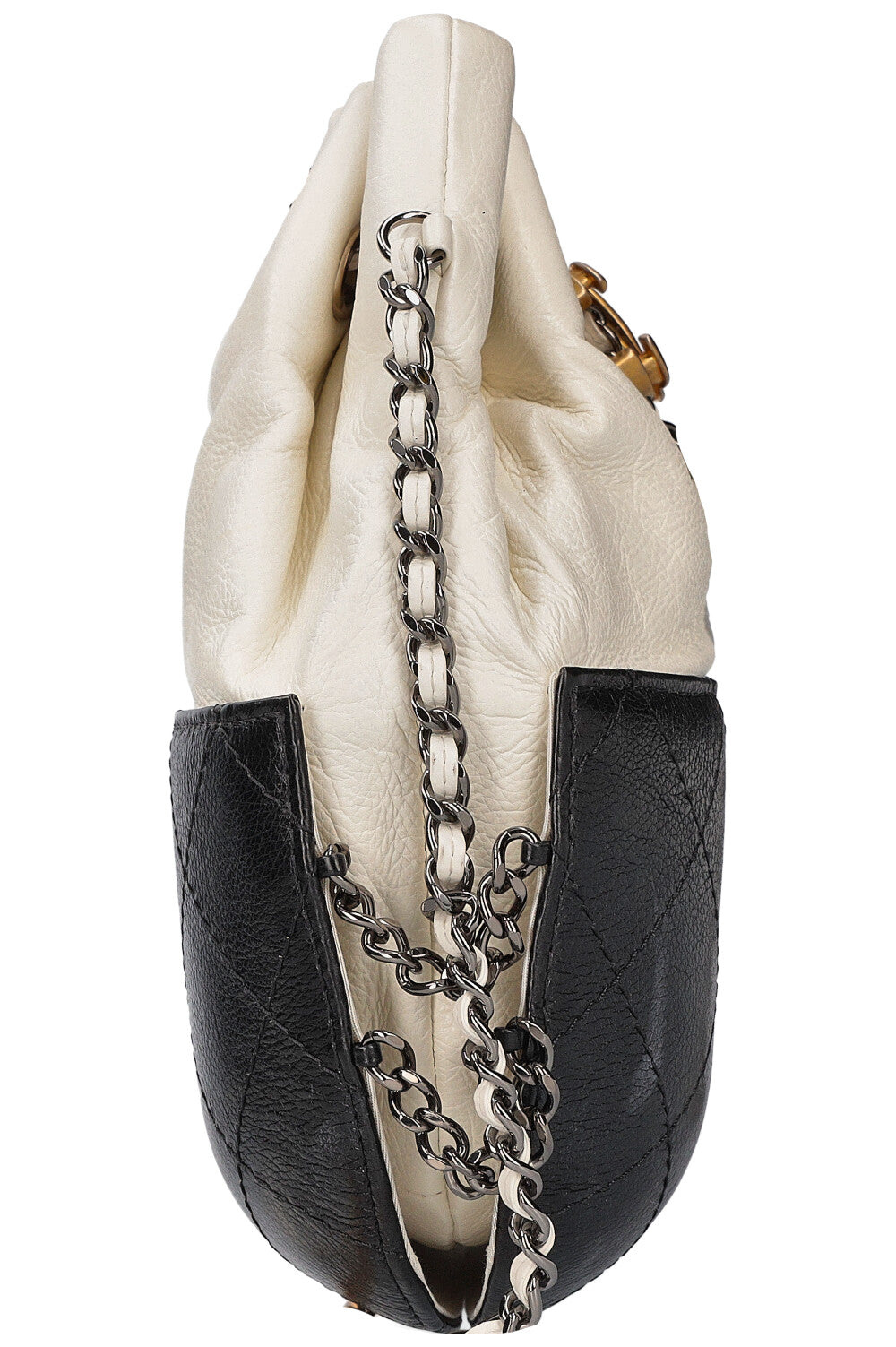 CHANEL Small Gabrielle Bucket Bag Black White