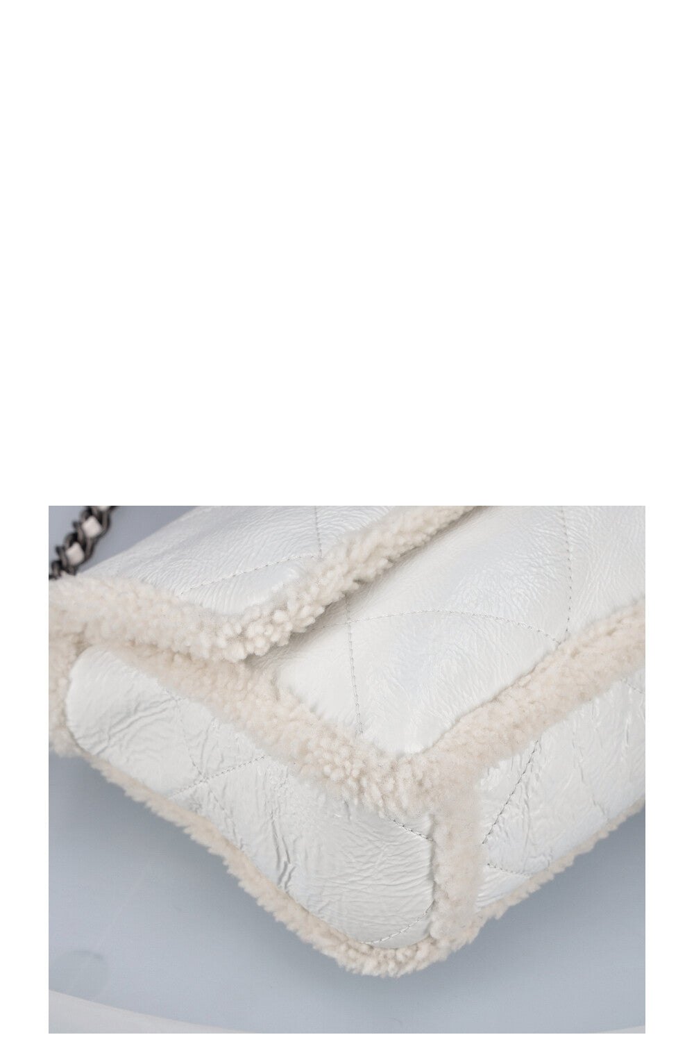 CHANEL 19 Bag White Shearling