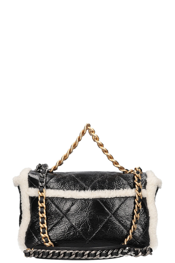 CHANEL 19 Large Bag Patent Leather & Shearling