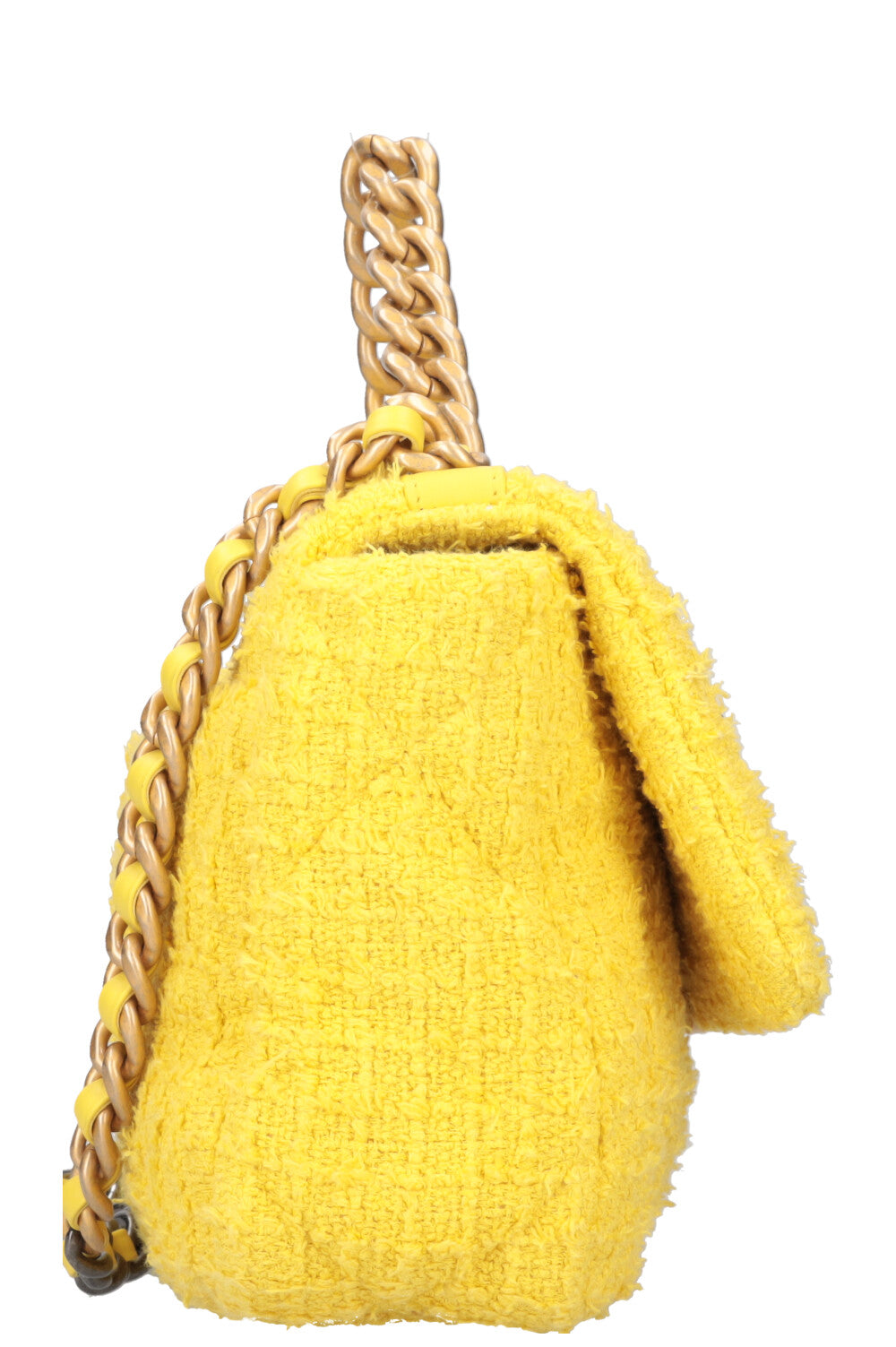 CHANEL 19 Medium Flap Bag Tweed Yellow