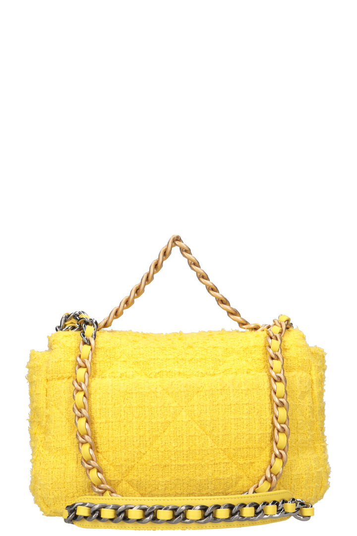 CHANEL 19 Medium Flap Bag Tweed Yellow