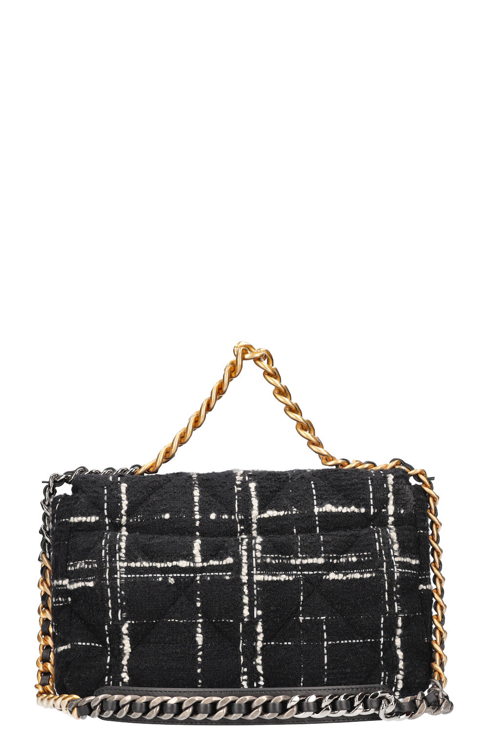 CHANEL 19 Large Flap Bag Tweed Black & White