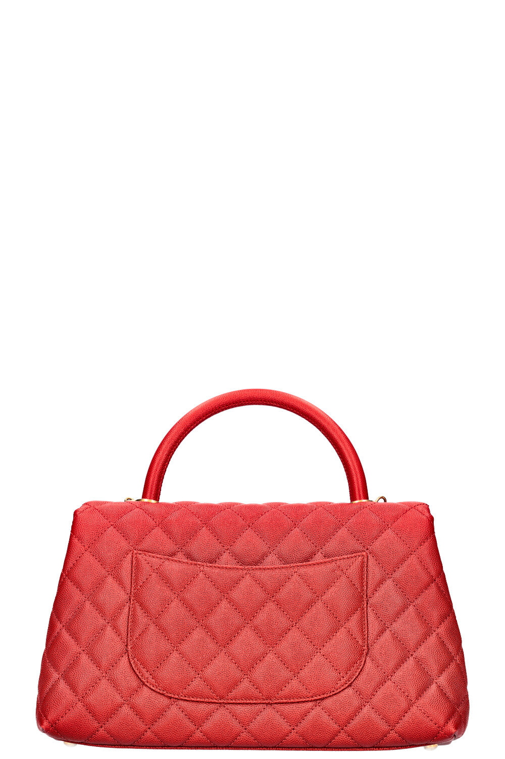 CHANEL Coco Handle Bag Red Caviar Leather